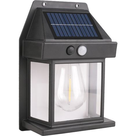Lumière Solaire Extérieure Vintage, Lampe Solaire avec Détecteur de , Éclairage LED IP65 Imperméable, pour Jardin, Cour, Patio, Allée, Terrasse, Décoration d'Extérieur (1/4)