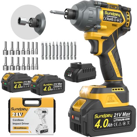 Cordless Impact Driver 206.52 ft·lbs, Yellow (1/5)