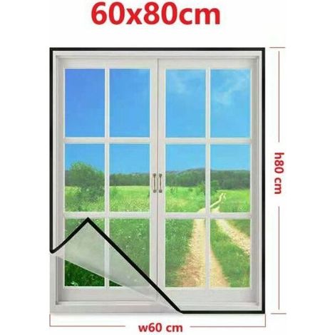 Moskitonetz für Fenster 60x80cm schwarz 1 Stück Wohnzimmer Schlafzimmer (1/5)