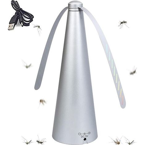 Fliegenabwehrventilator, elektrischer Fliegenabwehr-Tischventilator, für Abendessen zu Hause, Picknick im Freien/drinnen, Silber 1 Stück (1/4)
