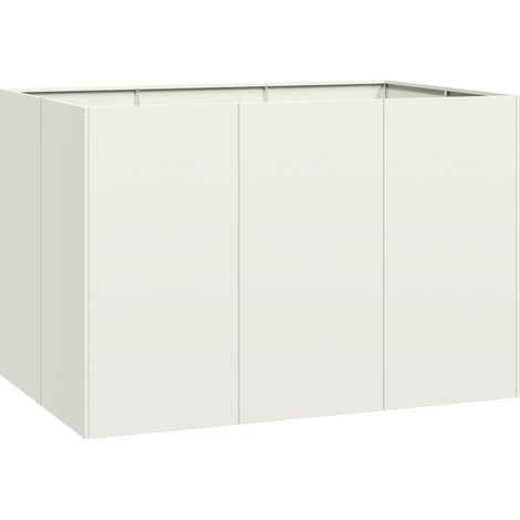 Jardinière extérieure design moderne jardin balcon 120 x 80 x 80 cm avec fond ouvert en acier blanc