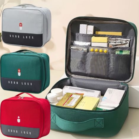 Trousse de premiers secours portable Irovami avec compartiments de rangement pour matériel d'urgence et de traumatologie, idéale pour le camping, la randonnée et les voyages.