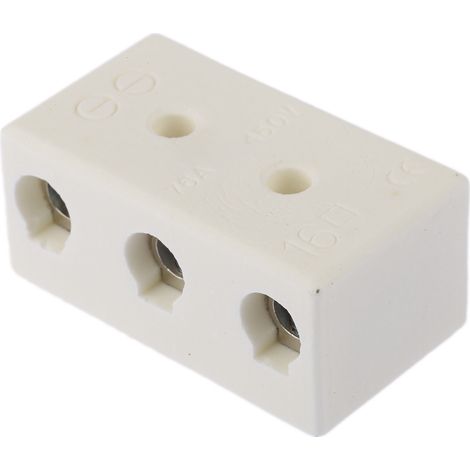Bornier de raccordement RS PRO, 3 pôles , A visser, 16mm², 76A ( Prix pour Paquet de 5 ) (1/5)