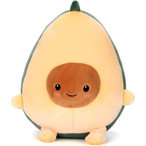 Coussin Pliable Avocat en Peluche Douce, Jouet Câlin Forme Fruit à Étreindre, Oreiller Décoratif 25 cm (1/5)