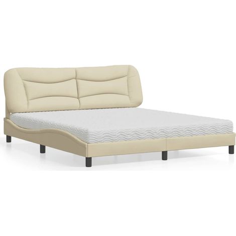 Bett mit Matratze "Hvar" Creme 180x200 cm Stoff (1/5)
