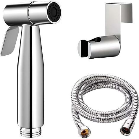 Rociador de bidé portátil WEIDMAX, kit de rociado de acero inoxidable con acabado níquel cepillado, limpiador de pañales de tela para baño, boquilla de ducha portátil a prueba de óxido (1/5)