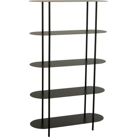 Etagère 5 niveaux 90x31x150 cm en métal noir (1/5)