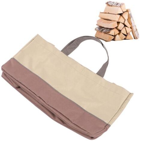 RHG Sac à bûches robuste en tissu Oxford 600D (60 x 30 x 30 cm) avec poignée renforcée, idéal pour le camping, les barbecues et les foyers. (1/4)