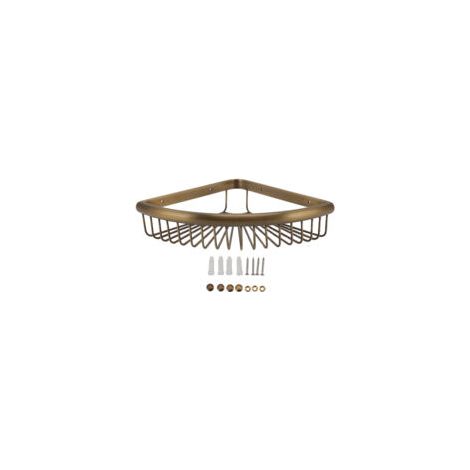 tagère de rangement triangulaire en laiton pour douche d'angle Vintage, étagère d'angle pour organisateur de salle de bains (1/5)