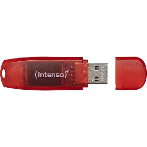 Intenso Rainbow Line lecteur USB flash 128 Go USB Type-A 2.0 Rouge, Transparent (1/5)