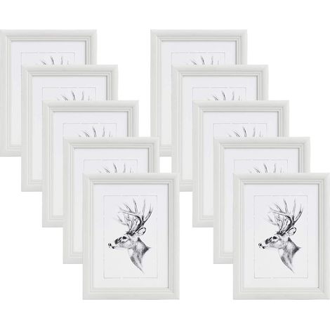 WOLTU 10x Cadre Photo 20x30cm Cadre en Bois et Verre décoration Maison Artos Style Argent (1/4)