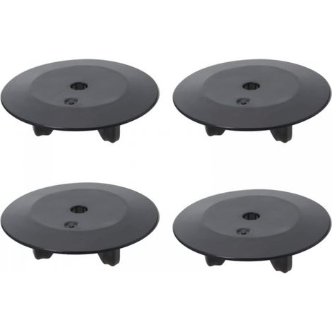 Lot de 4 joints d'étanchéité en caoutchouc pour couvercle d'évier compatibles avec Accessoires de cuisine Noir 55 mm (1/5)