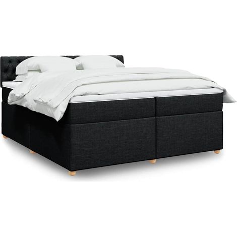 Boxspringbett mit Matratze Schwarz 200x200 cm Stoff