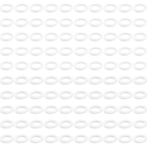 100 Pièces 10.2x15x1/2 mm Rondelles pour Gonds de Porte, Rondelles en Charnière de Porte Plastique, Rondelles pour Porte de Chambre, pour Charnières de Porte, Blanc Nylon (1/5)