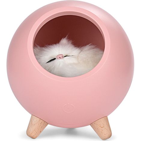 Veilleuse chat LED rechargeable USB double alimentation, lampe décorative (1/3)
