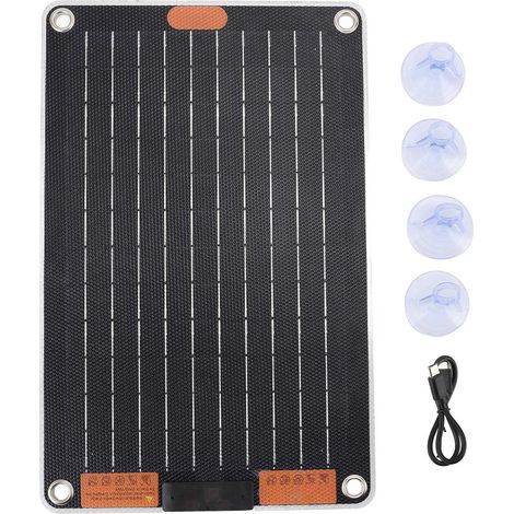 Ortviai Panneau Solaire 30 W Double Face Ultra Plat Étanche pour Charge Rapide de Smartphone et Électronique (1/5)