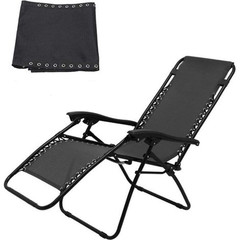 Toile inclinable universelle en tissu noir 160 x 43 cm – Housse résistante aux UV et à la moisissure – Compatible fauteuils inclinables