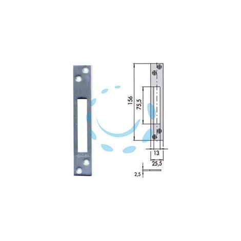 CONTROPIASTRA PER SERRATURE INFILARE PROFILATI IN FERRO 06232 00 - mm.156x25,5 spessore mm.2,5 (06232 00)
