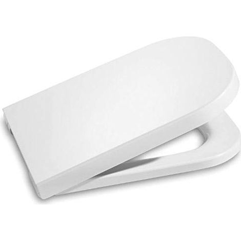 Roca – Abattant WC compact rond avec amortisseur de chute – Charnières en acier inoxydable – Fixation 200 mm – A801D22001 (1/5)