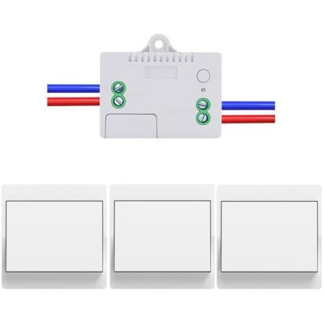 EU interrupteur sans fil sans piles Lot de 3 kit interupteur sans fil autoalimente va et vient sans fil sans pile radio interrupteur a distance eclairage domestique (EU 1Gang 3V1 A) (1/5)