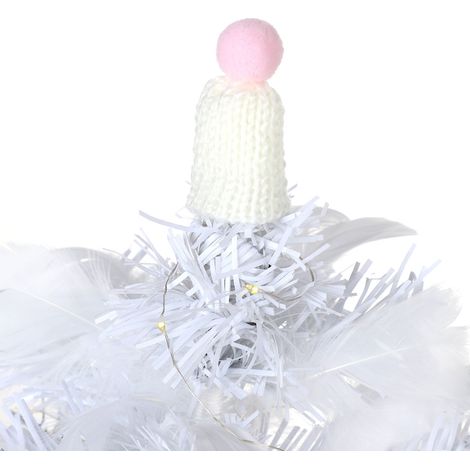 Sapin de Noël en Plumes avec Guirlande Lumineuse, Décoration Artificielle pour Table Fête (1/5)