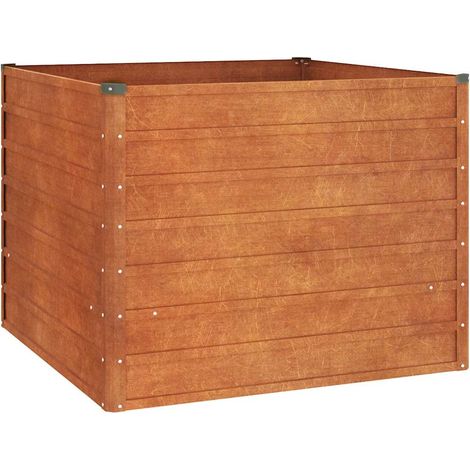 Fioriera da giardino Letto Rialzato da Giardino Ruggine 100x100x77 cm Acciaio Corten (1/4)