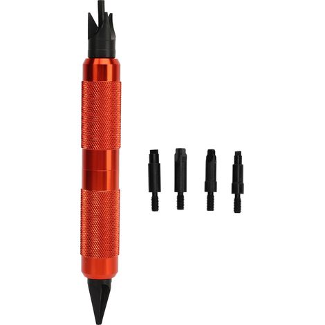 Outil à main en alliage d'aluminium pour préparation d'étui, débourrage et ébavurage, nettoyeur de poche d'amorce et alésoir pour rechargement, orange (1/5)