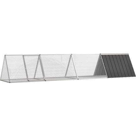 Kaninchenkäfig Anthrazit 403,5x80,5x71 cm Verzinkter Stahl