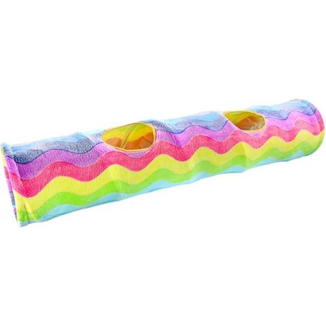 Tunnel pliable interactif pour chats et lapins, idéal pour l'entraînement. (1/5)