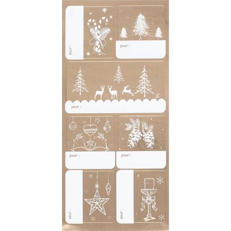 Foglio di etichette regalo decorate 11x26,8cm autoadesive assortite - Feeric lights & christmas (1/4)