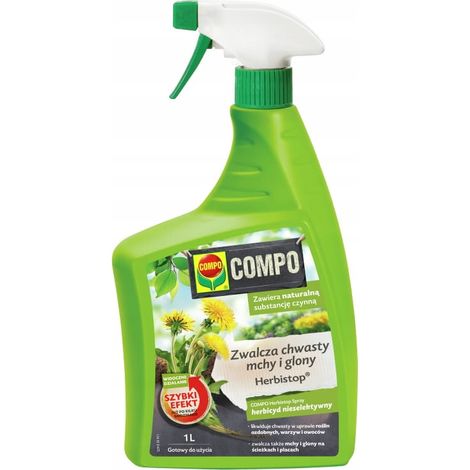 Désherbant naturel, herbicide, anti-mousse et anti-algues, 1 L COMPO Herbistop Spray