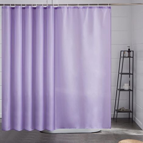 Duschvorhang Überlänge 240x180cm Lila, wasserdicht, antibakteriell, Stoff (1/5)