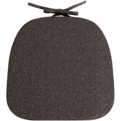 QORVA-Lot de 2- Gris foncé coussins de chaise semi-circulaires - 36 x 36 cm - Antidérapants - Pour chaise de jardin, cuisine ou salle à manger - Avec rubans - Pour l'extérieur et l'intérieur (1/5)