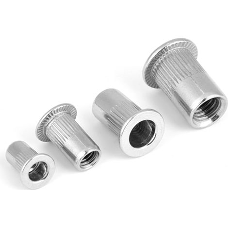 Kit de 200 pcs rivet-écrous aveugles inserts filetés M3 M4 M5 M6 acier inox 304 (1/5)