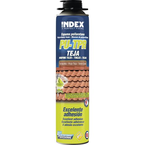 Mousse de polyuréthane pour la fixation de tuiles - Application avec pistolet - Couleur Tuile 750 ml - Boite de 12