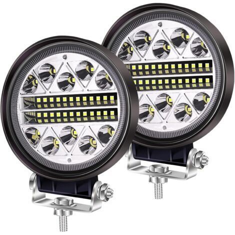 Lampada da lavoro LED 102W per fuoristrada, fendinebbia per guida, 2 pezzi di tubi LED rotondi con fascio combinato spot e flood, luci ausiliarie 12V 24V per camion, trattori, auto, 4x4, ATV, UTV, SUV (1/5)