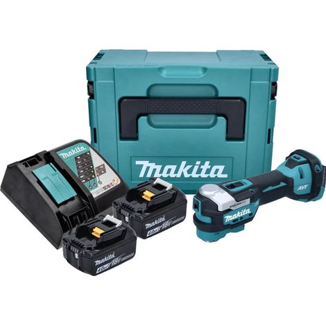 Makita – Découpeur ponceur multifonction 18V – 2 batteries 4.0Ah – Moteur Brushless – Angle d'oscillation 3,6° – Compatible Starlock - DTM52RMJ (1/5)