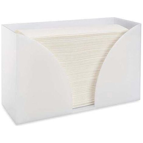 Distributeur de porte-essuie-tout de comptoir - Rangement en acrylique blanc pour cuisine ou salle de bain pour serviettes à main à plis multiples, pl (1/5)