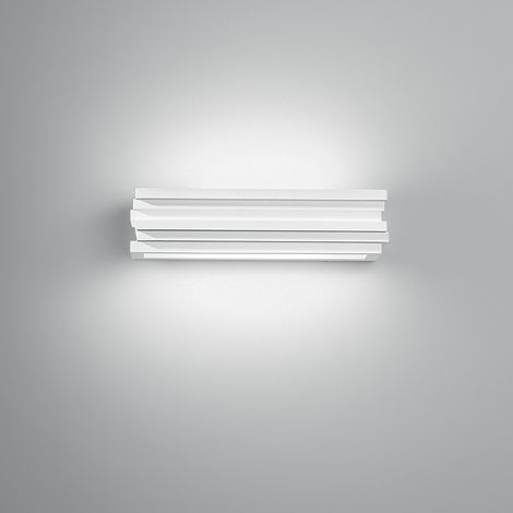 Wandleuchte aus Gips mit satiniertem Glasdiffuser 37 cm Flow (1/2)