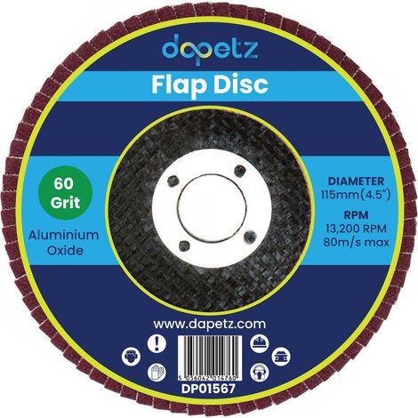 Dapetz ® Flap Discs 60 Grit 115mm 4.5" Aluminum Oxide Pack of 1 Grinding Discs Sanding Discs for Angle Grinder to Sanding Grinding Metal Wood and Stainless Steel (1/5)