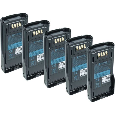 vhbw 5x Akku kompatibel mit Kenwood TK-5330, TK-5230, NX-5400, P25, NX-5200, NX-5300, NX-5000 Funkgerät, Walkie Talkie (2000 mAh, 7,4 V, Li-Ion)
