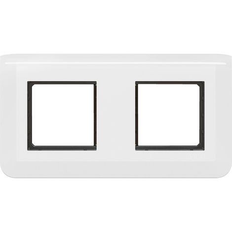 Legrand - Plaque Mosaic avec support pour 2 x 2 modules montage horizontal - Blanc (1/5)