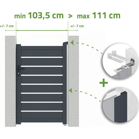 Verstellbare Torbreite 1m VOGEL H.160cm grau Aluminium (1/4)