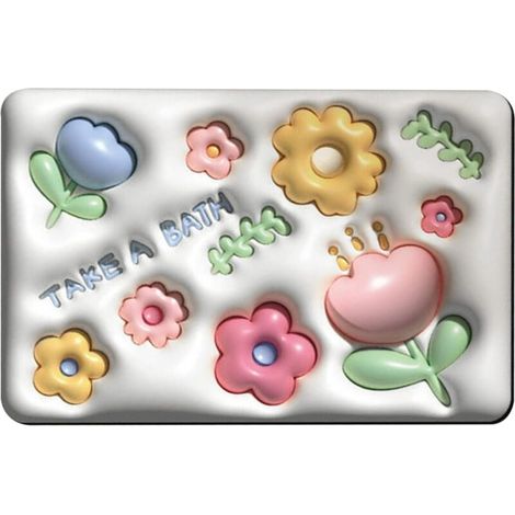 Tappetino antiscivolo da bagno 40 x 60 cm – lavabile, effetto ciottoli 3D, per doccia e bagno, asciugatura rapida, resistente alla muffa e delicato sui piedi - Crezuo