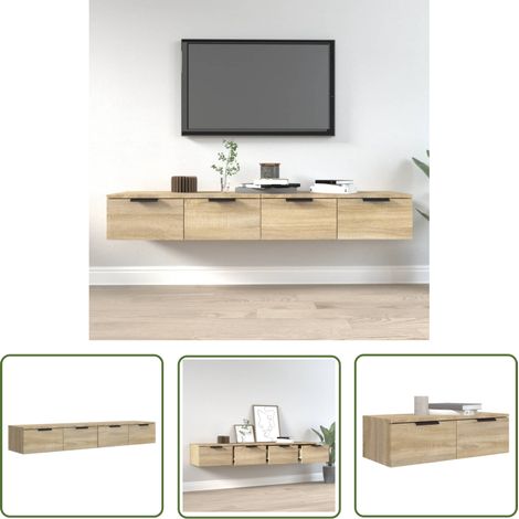 Maison Exclusive Wandschränke 2 Stk. Sonoma-Eiche 68x30x20 cm (1/5)