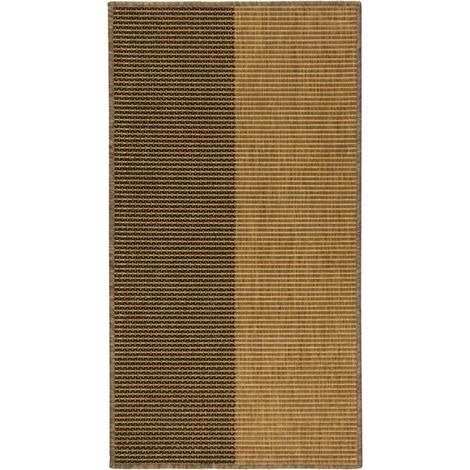 SULA - Tapis tressé bi-colore marron 60x110 (1/4)