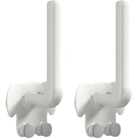 Lot de 2 crochets muraux robustes pour suspendre serviettes (sans perçage), utilisables en chambre, salle de bain, salon ou autre.-White (1/5)