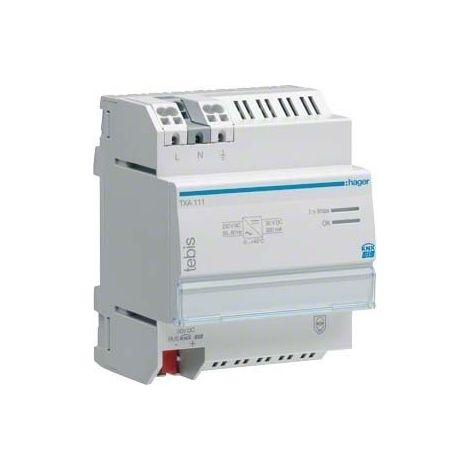 HAGER TXA111 SPG. VERSORG. 1 AUSG, 1 DROSSEL, 320MA (1/4)