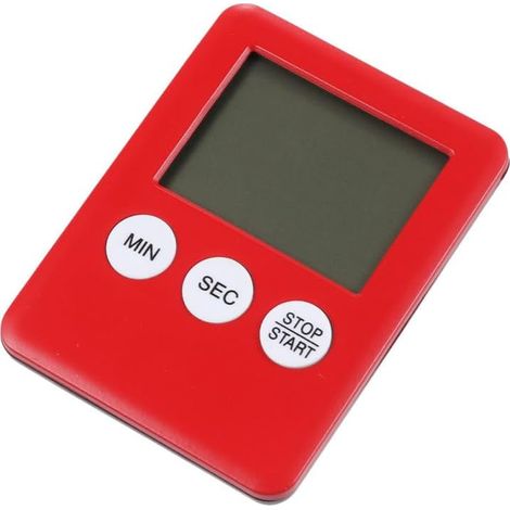 Minuteur Numérique Cuisine Rouge 2 Pièces Léger en Plastique Écran LCD (1/5)