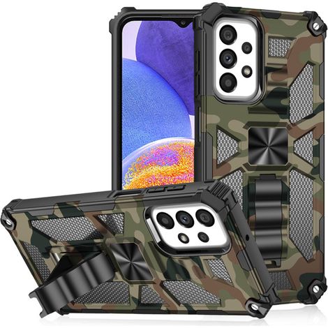 CCSmall Camouflage-Hülle für Samsung Galaxy A55 5G – Extrem widerstandsfähig, schlank, stoßfest, mit Aufstellfunktion, olivgrün (1/5)
